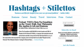 What Hashtagsandstilettos.com website looked like in 2017 (6 years ago)