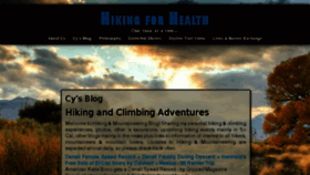 What Hiking4health.com website looked like in 2017 (6 years ago)