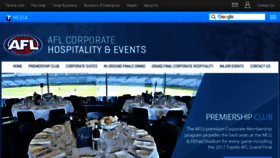 What Hospitality.afl website looked like in 2017 (6 years ago)