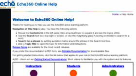 What Help.echo360.org website looked like in 2017 (6 years ago)