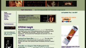 What Harekrishnamalaysia.com website looked like in 2017 (6 years ago)