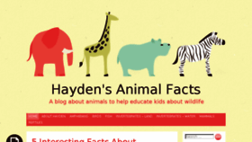 What Haydensanimalfacts.com website looked like in 2017 (6 years ago)