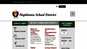 What Hopkintonschools.org website looked like in 2017 (6 years ago)