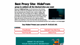 What Hidefrom.com website looked like in 2017 (6 years ago)
