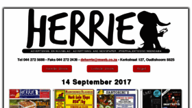 What Herrie.co.za website looked like in 2017 (6 years ago)