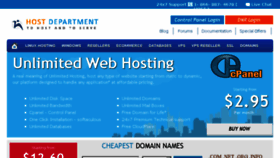 What Hostdepartment.com website looked like in 2017 (6 years ago)