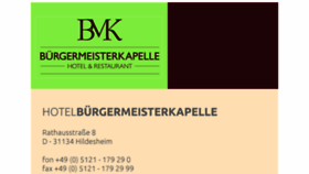 What Hotelbuergermeisterkapelle.de website looked like in 2017 (6 years ago)