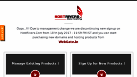 What Hostrivers.com website looked like in 2017 (6 years ago)