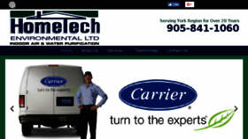 What Hometechenvironmental.ca website looked like in 2017 (7 years ago)
