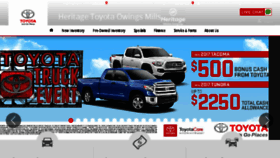 What Heritagetoyotaowingsmills.com website looked like in 2017 (6 years ago)