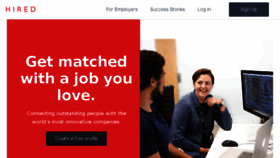 What Hired.com website looked like in 2018 (6 years ago)