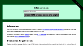 What Hstspreload.org website looked like in 2018 (6 years ago)