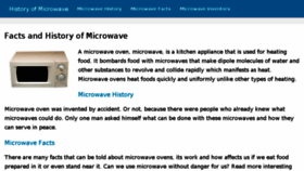 What Historyofmicrowave.com website looked like in 2018 (6 years ago)