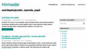 What Hirmadar.hu website looked like in 2018 (6 years ago)