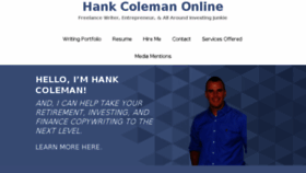 What Hankcoleman.net website looked like in 2018 (6 years ago)