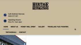 What Heritagetuckpointing.com.au website looked like in 2018 (6 years ago)
