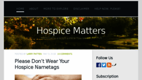 What Hospice-matters.com website looked like in 2018 (6 years ago)