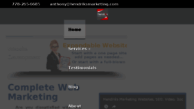 What Hendriksmarketing.com website looked like in 2018 (5 years ago)