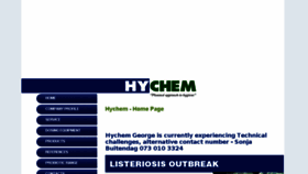 What Hychem.co.za website looked like in 2018 (5 years ago)