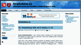 What Hradubice.cz website looked like in 2018 (5 years ago)