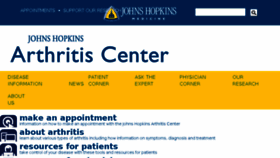What Hopkins-arthritis.org website looked like in 2018 (5 years ago)