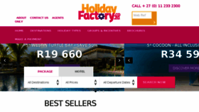 What Holidayfactory.co.za website looked like in 2018 (5 years ago)