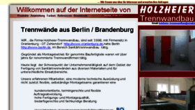 What Holzheier-trennwandbau.com website looked like in 2018 (5 years ago)