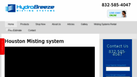 What Hydrobreeze.com website looked like in 2018 (5 years ago)