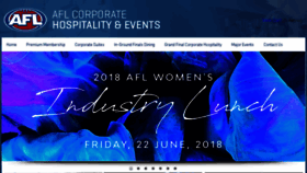 What Hospitality.afl website looked like in 2018 (6 years ago)