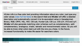 What Hcolor.info website looked like in 2018 (5 years ago)