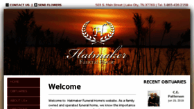 What Hatmakerfuneralhome.com website looked like in 2018 (5 years ago)