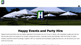 What Happyeventsandpartyhire.com.au website looked like in 2018 (5 years ago)
