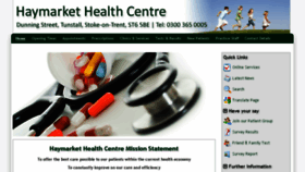What Haymarkethealthcentre.co.uk website looked like in 2018 (5 years ago)