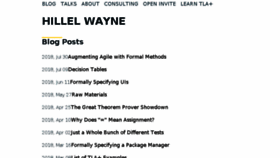 What Hillelwayne.com website looked like in 2018 (5 years ago)