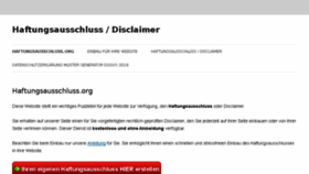 What Haftungsausschluss.org website looked like in 2018 (5 years ago)
