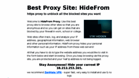 What Hidefrom.com website looked like in 2018 (5 years ago)