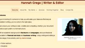 What Hannahgrego.com website looked like in 2018 (5 years ago)