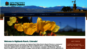 What Highlandsranch.org website looked like in 2018 (5 years ago)