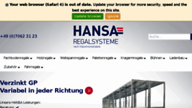 What Hansa-regale.de website looked like in 2018 (5 years ago)