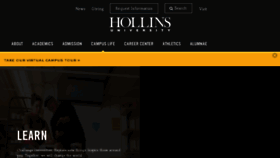 What Hollins.edu website looked like in 2018 (5 years ago)