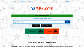 What H2mp3.com website looked like in 2018 (5 years ago)