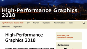 What Highperformancegraphics.org website looked like in 2018 (5 years ago)
