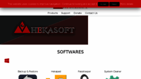 What Hekasoft.it website looked like in 2018 (5 years ago)