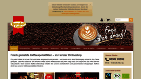 What Hensler-kaffee.de website looked like in 2018 (5 years ago)