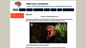 What Headinjurysymptoms.org website looked like in 2018 (5 years ago)