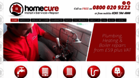 What Homecureplumbers.co.uk website looked like in 2018 (5 years ago)