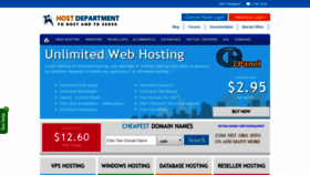What Hostdepartment.com website looked like in 2018 (5 years ago)