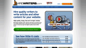What Hirewriters.com website looked like in 2018 (5 years ago)