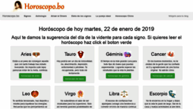 What Horoscopo.bo website looked like in 2019 (5 years ago)