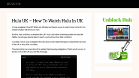 What Hulu-uk.com website looked like in 2019 (5 years ago)